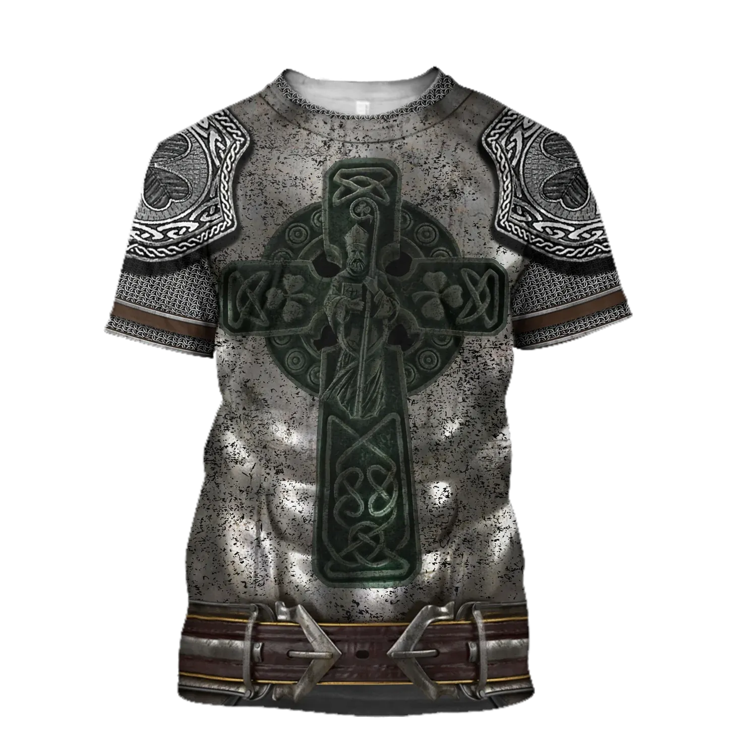 3D All Over Print Celtic Cross Irish Armor Knight Warrior Shirt, Gift for Irish Man in St Patrick's Day