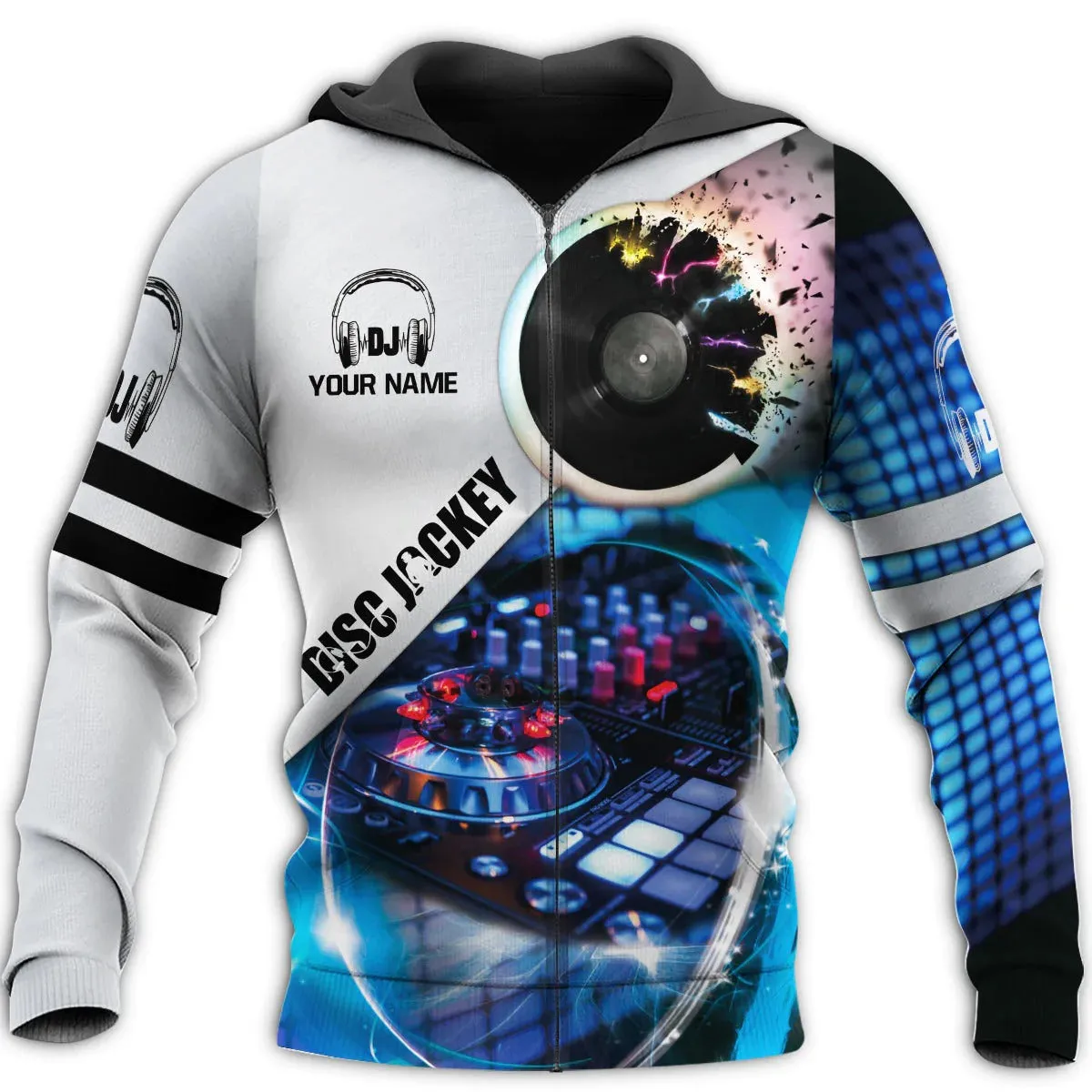 3D All Over Print Disc Jockey Hoodie, DJ Shirts Custom, Winter DJ Clothing