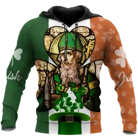 3D All Over Print St. Patrick's Day Shirt, Iceland Flag Pattern Shirt, Hat Shamrock Irish Shirt, Lucky Shirt, Patrick's Day Shirt