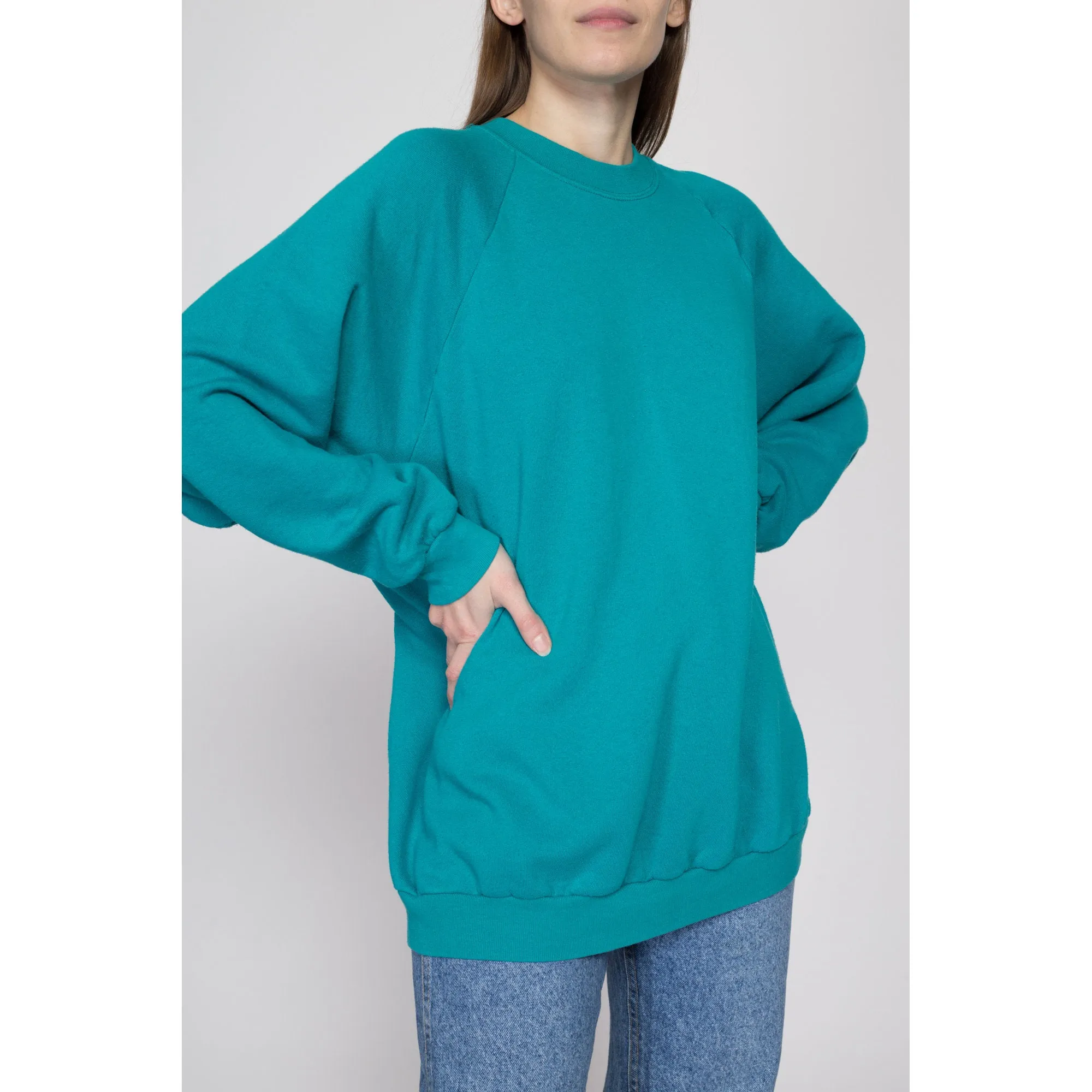 3X 90s Teal Green Crewneck Sweatshirt