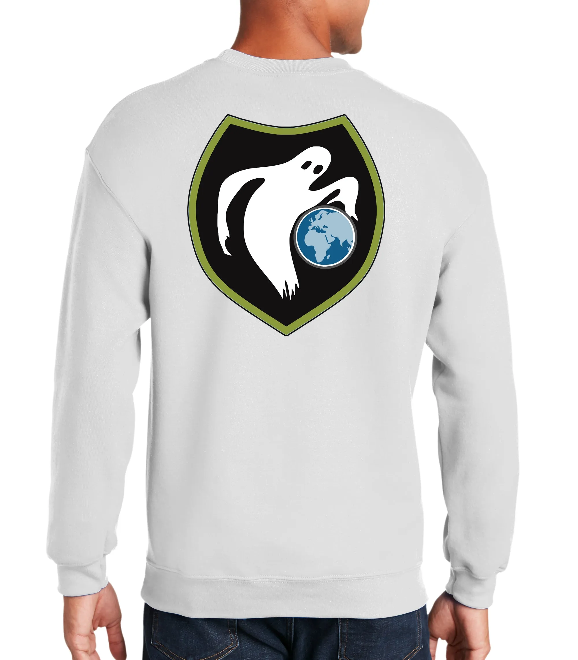 50-50 Blend White Crewneck Unisex Sweatshirt. This shirt IS approved for PT.