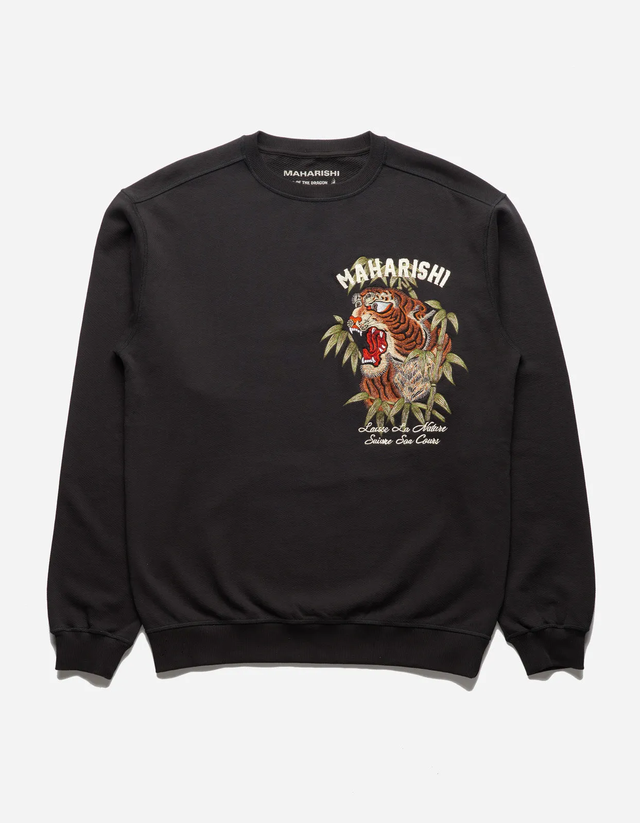 5101 Maha Tiger Embroidered Crew Black