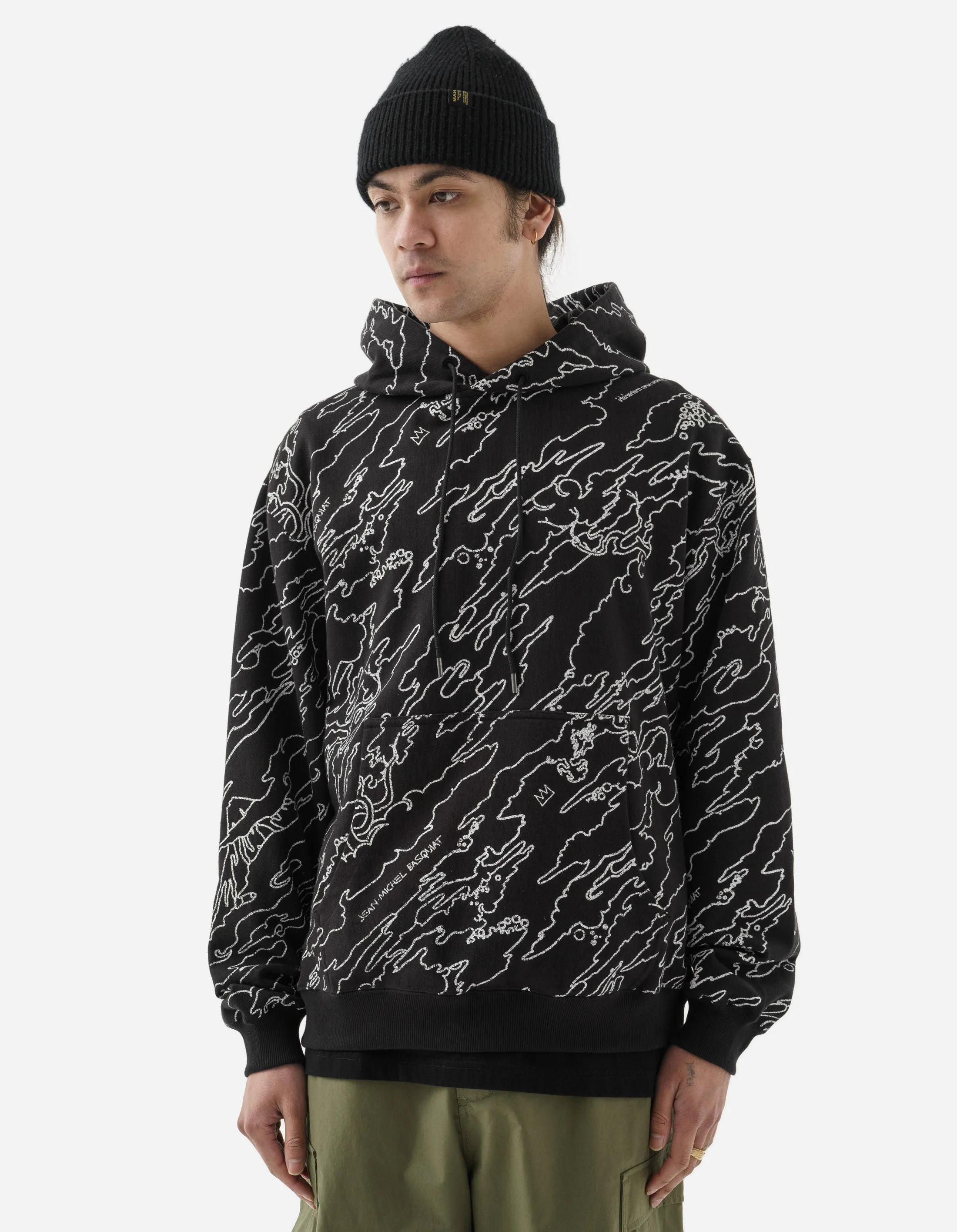 5130 Maha Basquiat Camo Hooded Sweat Black