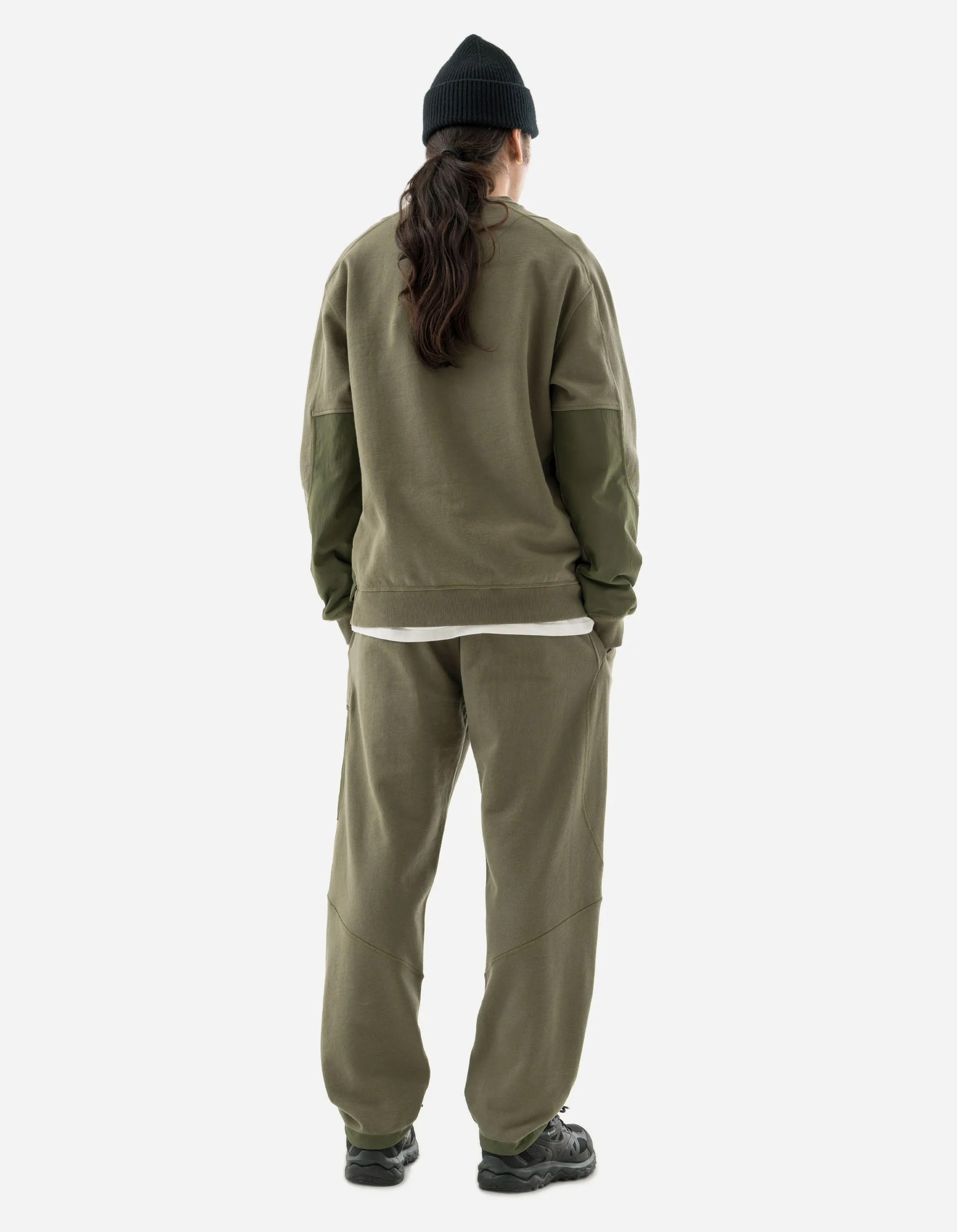 5285 Articulated Tech Cargo Crew Sweat Olive OG-107F