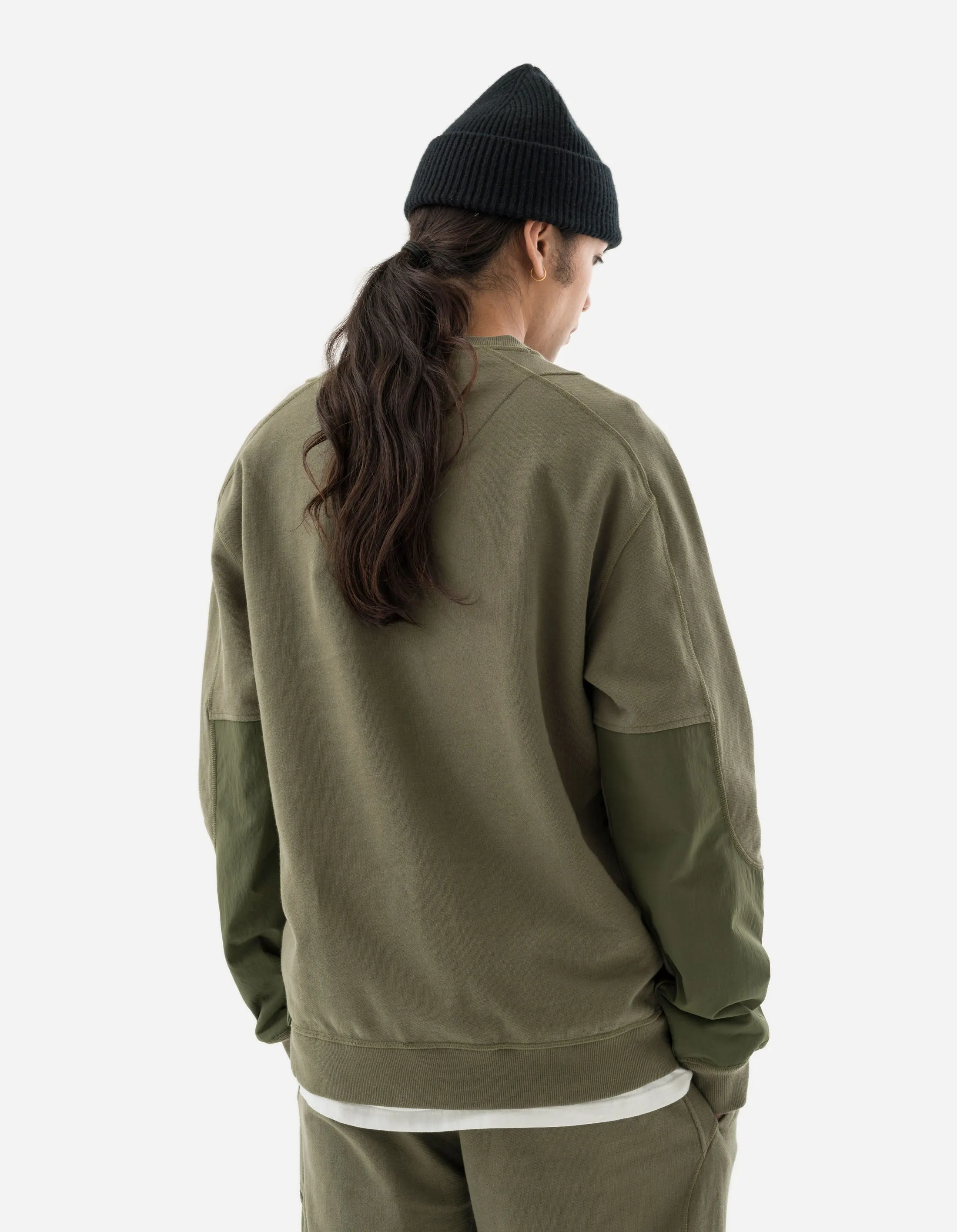 5285 Articulated Tech Cargo Crew Sweat Olive OG-107F