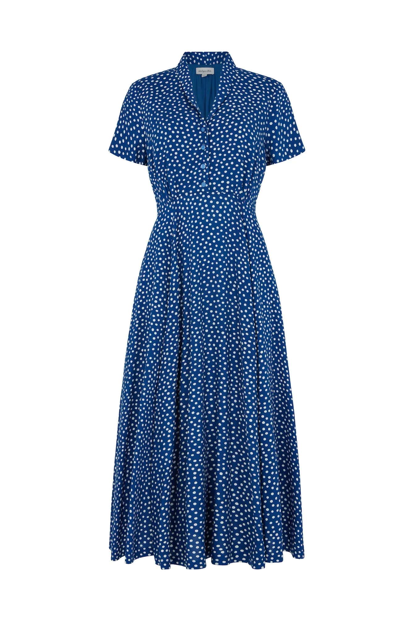 Adele Blue Scattered Spot Dress