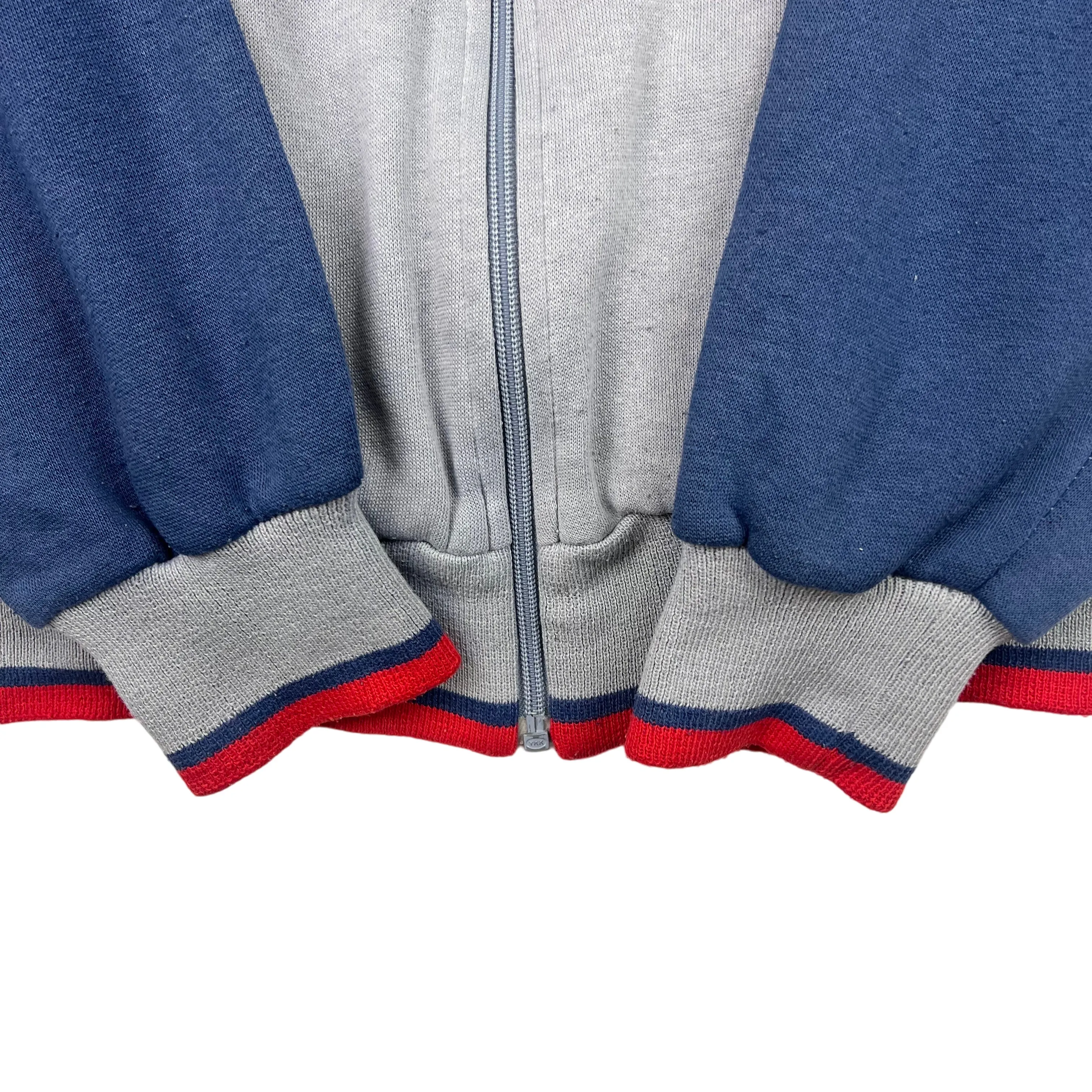 Adidas 80's Full Zip Track Sweatshirt Grey Blue Red