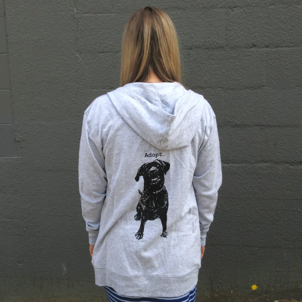 Adopt. Dog - Unisex Zip Up Hoodie