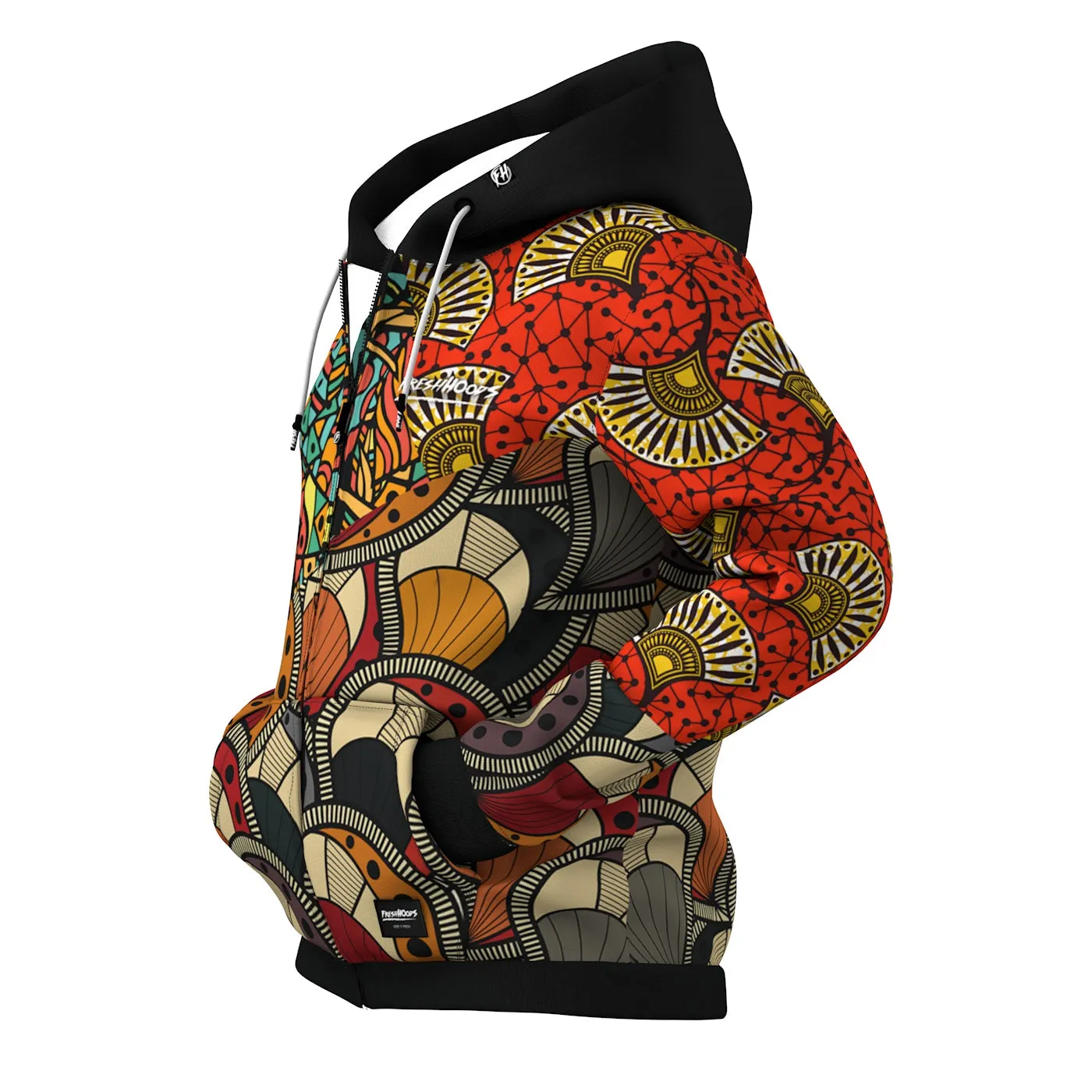 African Pattern Zip Up Hoodie