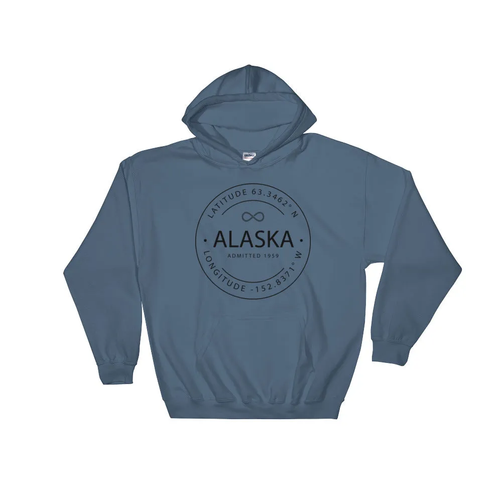 Alaska - Hooded Sweatshirt - Latitude & Longitude