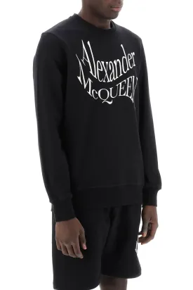 Alexander Mcqueen Warped Logo Sweatshirt (Size - M)