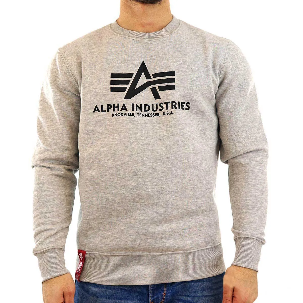 Alpha Industries Inc Basic Sweatshirt 178302-17 - hellgrau meliert-schwarz