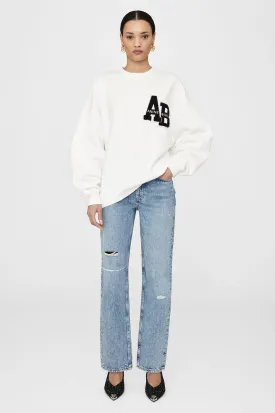 Anine Bing Miles Oversized Sweatshirt Letterman - Off White