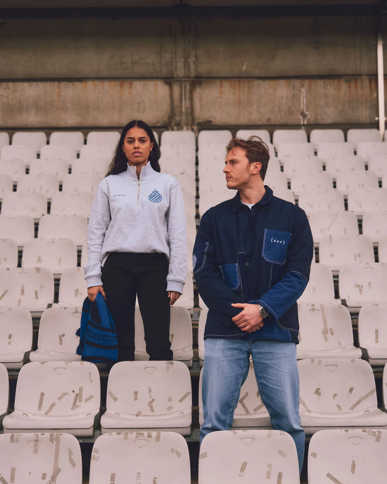 AOF x Club Brugge - Grey Quarter Zip Sweat