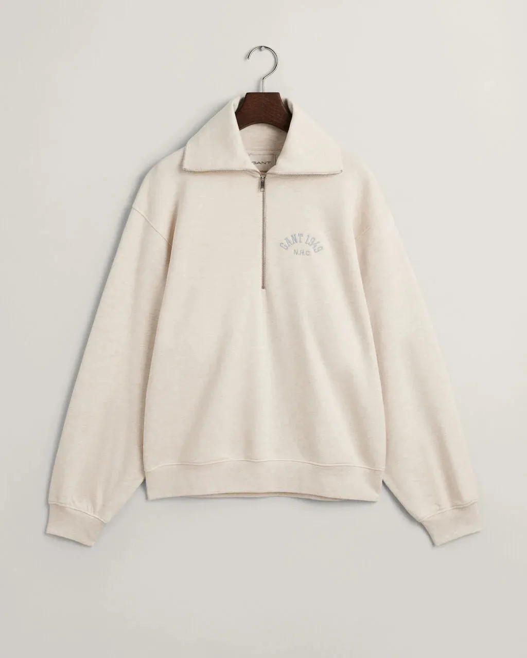 Arch Graphic Half Zip Sweatshirt-Oat Melange