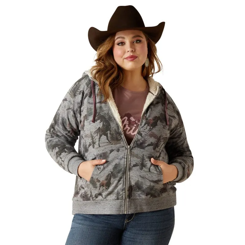 Ariat Women's REAL Misty Horse Print Full Zip Hoodie 10047230