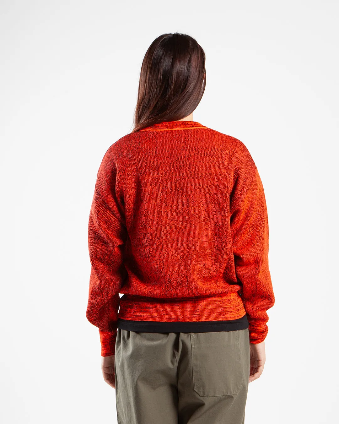 Aries Arise Glitch Alien-O Crew Neck Knit Orange