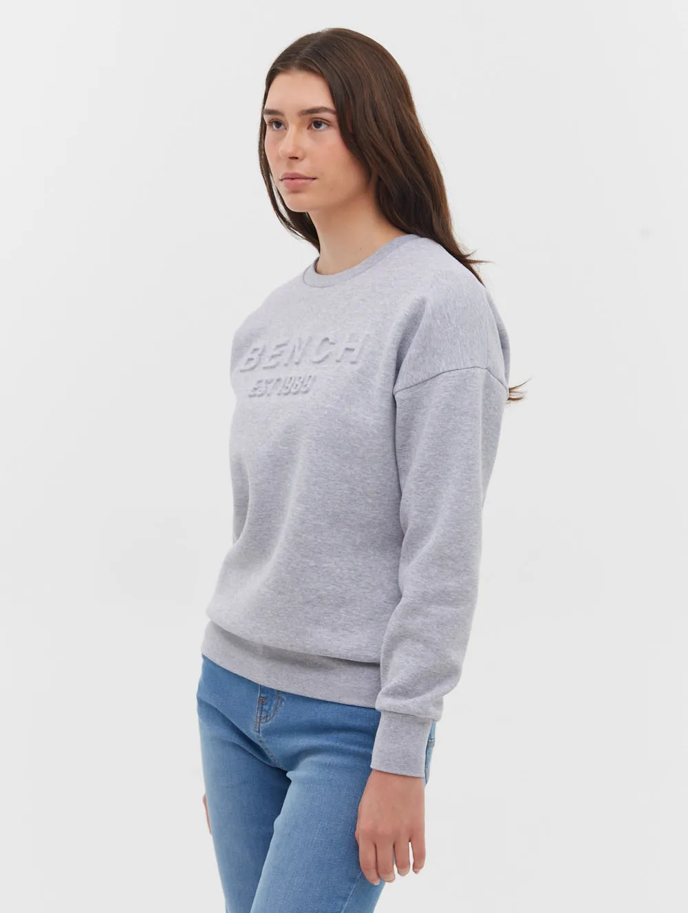 Avyanna Deboss Logo Crew Neck Sweatshirt