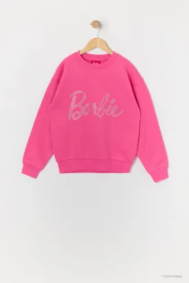 Barbie™ Girls Rhinestone Fleece Sweatshirt