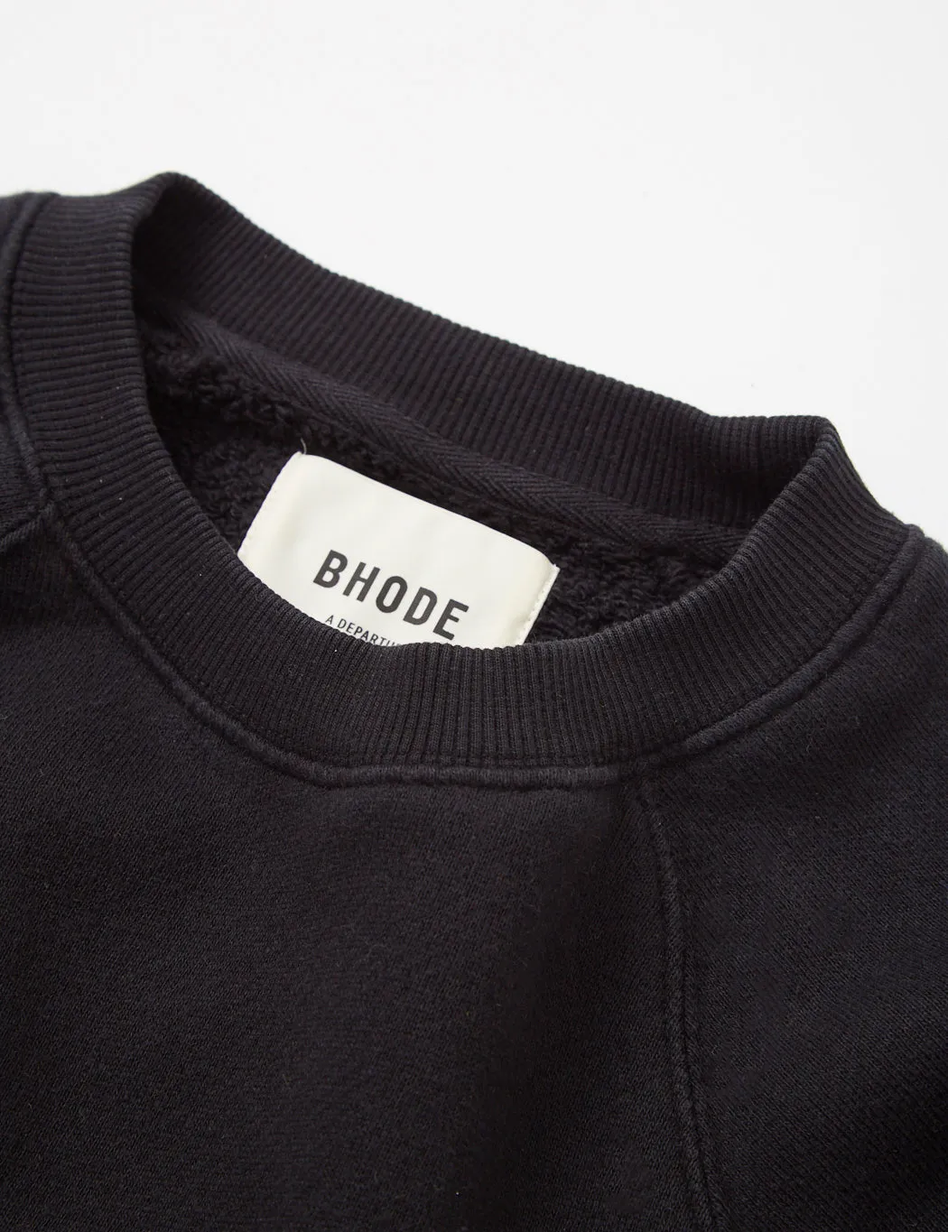 Bhode Raglan Crew Sweatshirt (Loopback) - Black