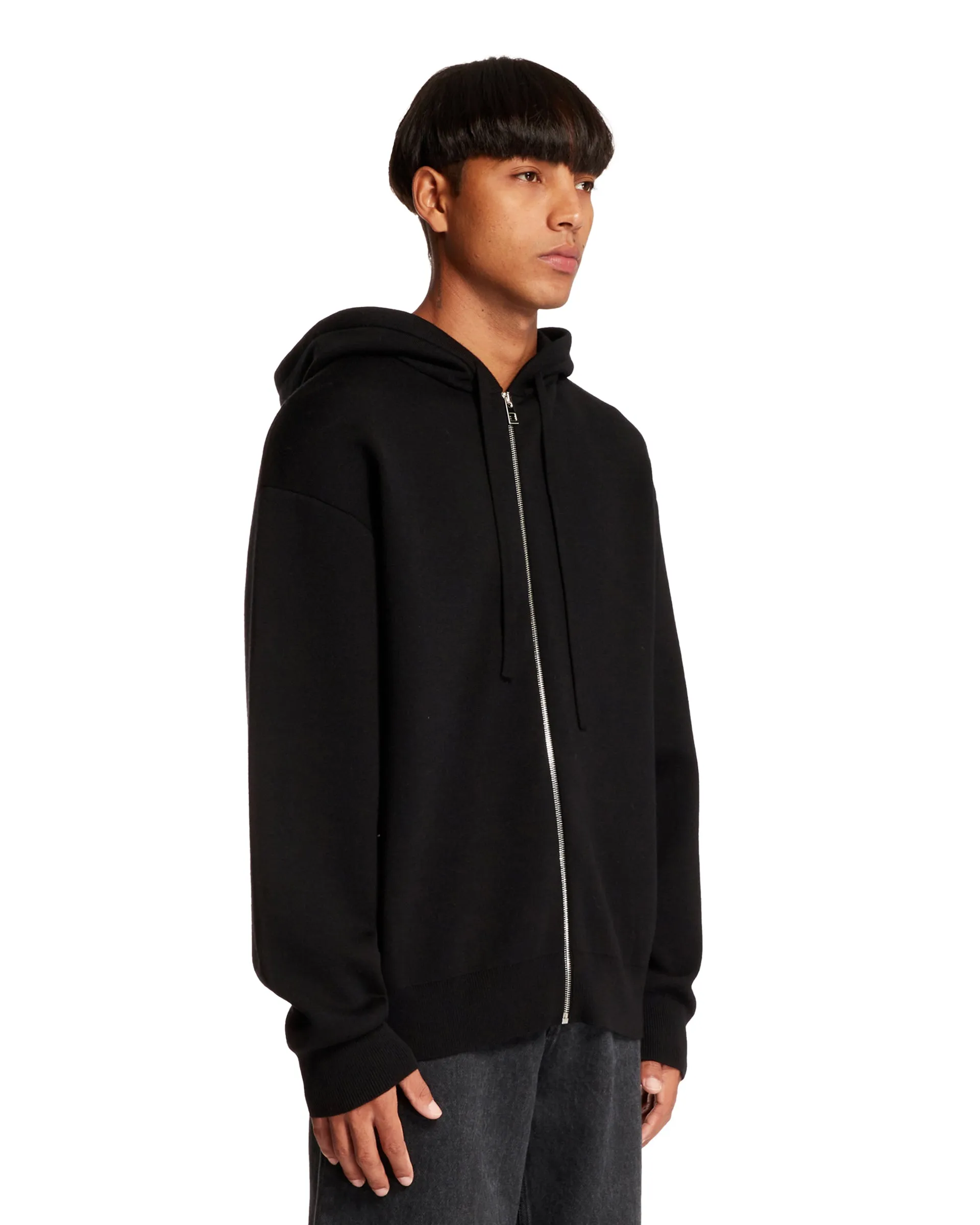 Black Anagram Zip-Up Sweatshirt