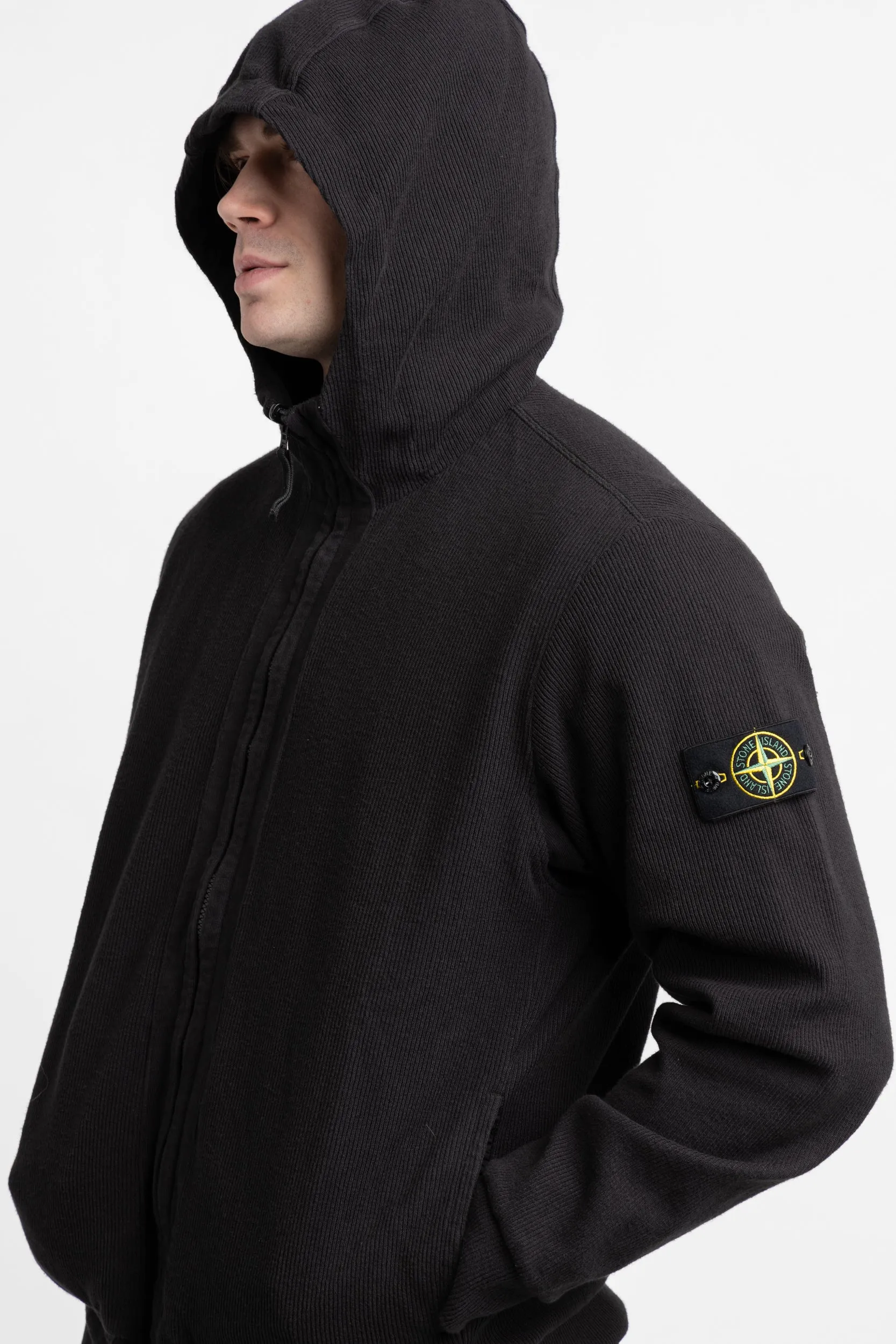 Black Reversible Full-Zip Sweatshirt