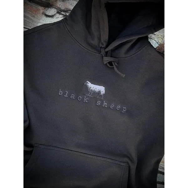 Black Sheep Embroidered OG Logo Heavy Weight Hooded Sweatshirt Black