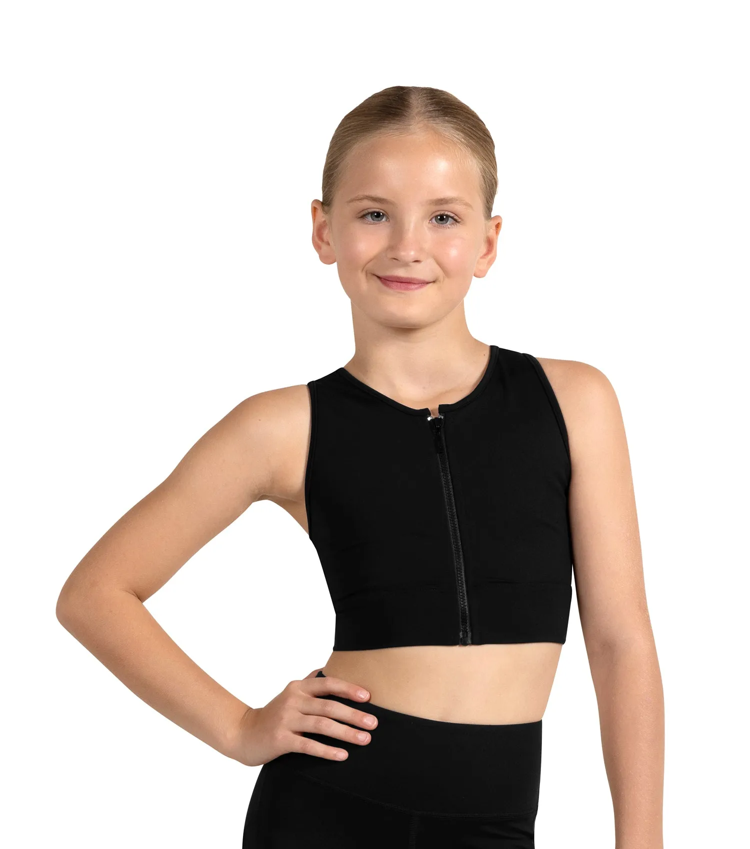 Bloch: Zip Front Crop Top - Childs