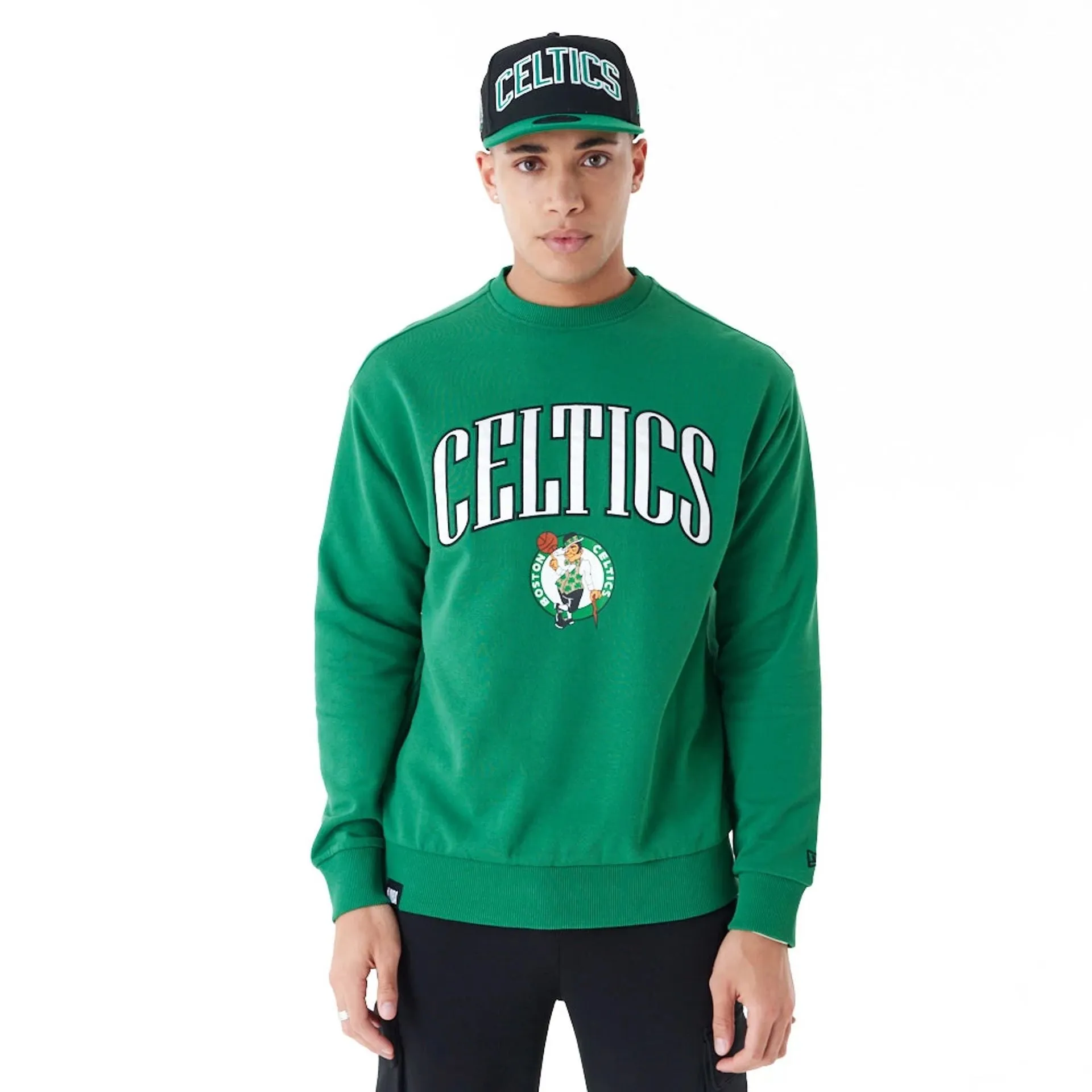 Boston Celtics NBA Arch Graphic Green Oversized Crew Neck Sweatshirt