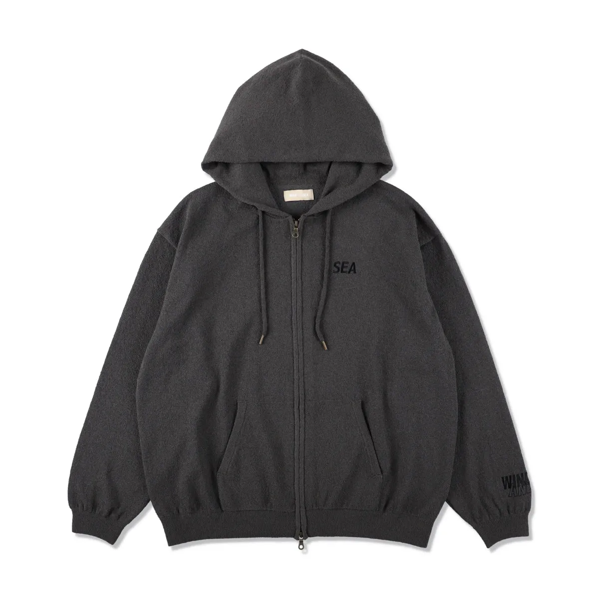 Bouclet Zip-up Hooded Sweatshirt / CHARCOAL