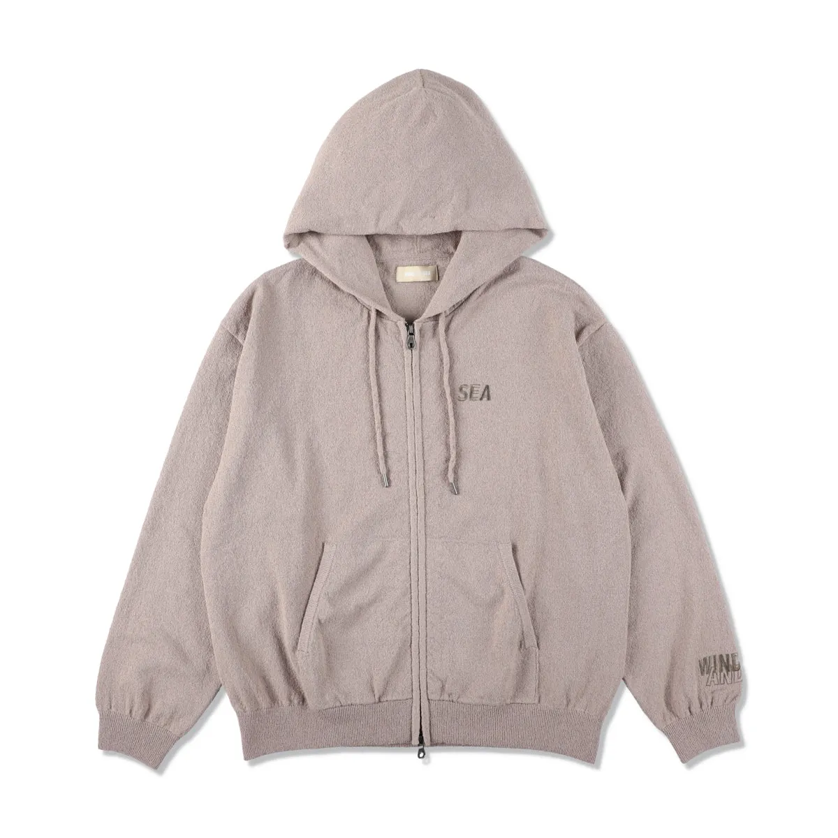 Bouclet Zip-up Hooded Sweatshirt / SAND