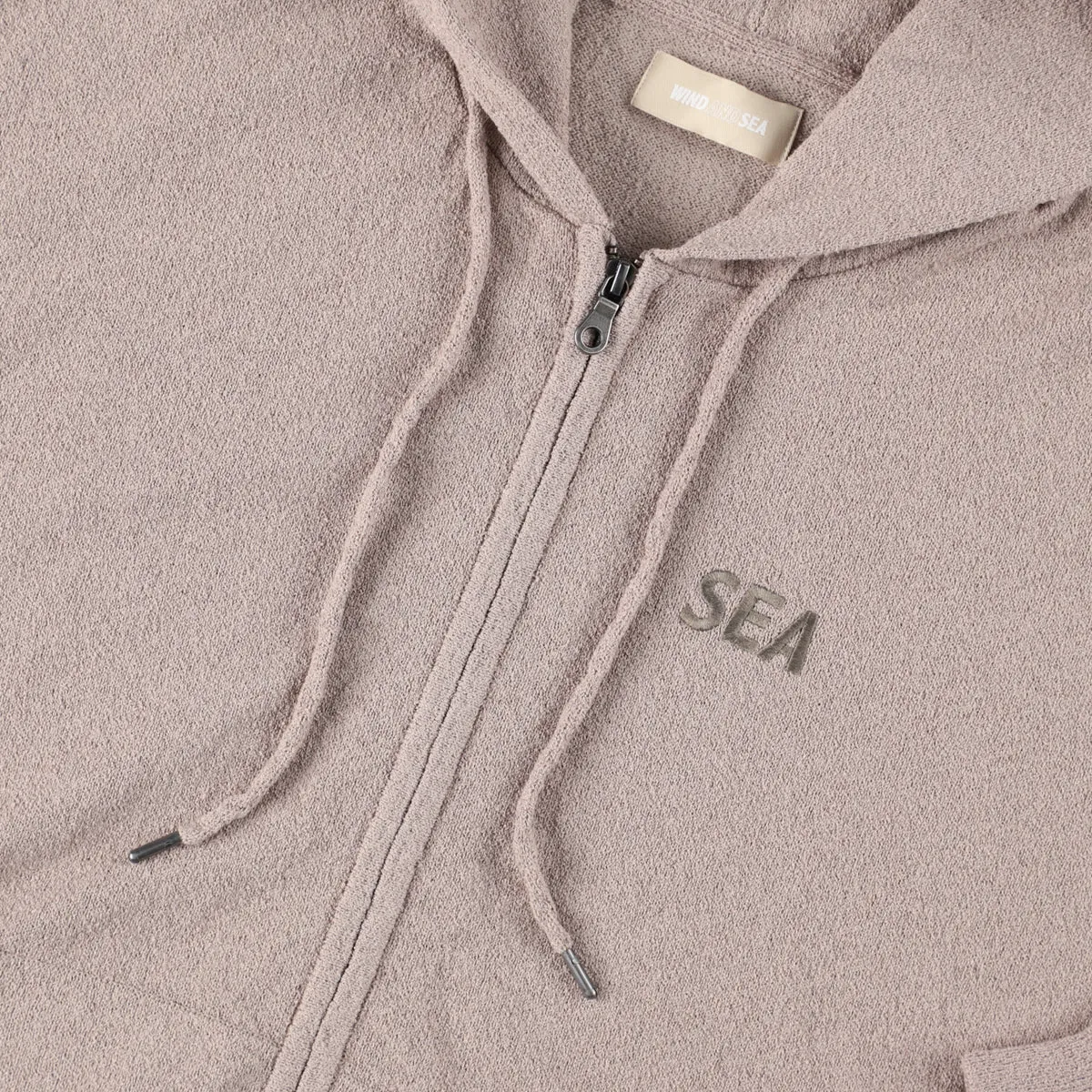 Bouclet Zip-up Hooded Sweatshirt / SAND