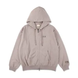 Bouclet Zip-up Hooded Sweatshirt / SAND