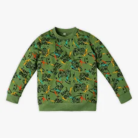 Boy's Regular Fit Aop Sweat Tees