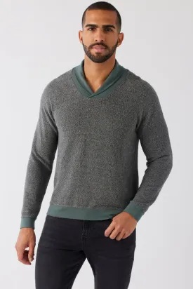 Brushed Boucle Shawl Pullover - Storm