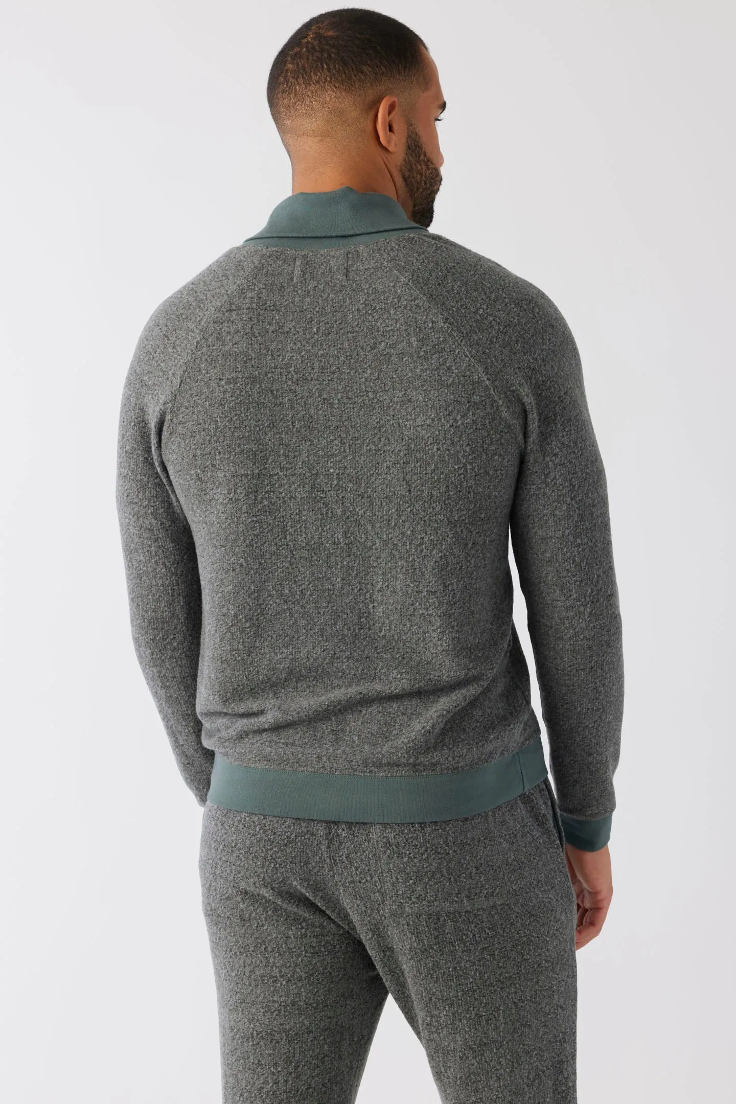 Brushed Boucle Shawl Pullover - Storm