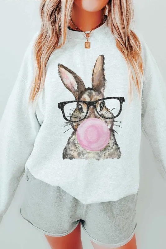 Bubble Gum Bunny Graphic Sweatshirt