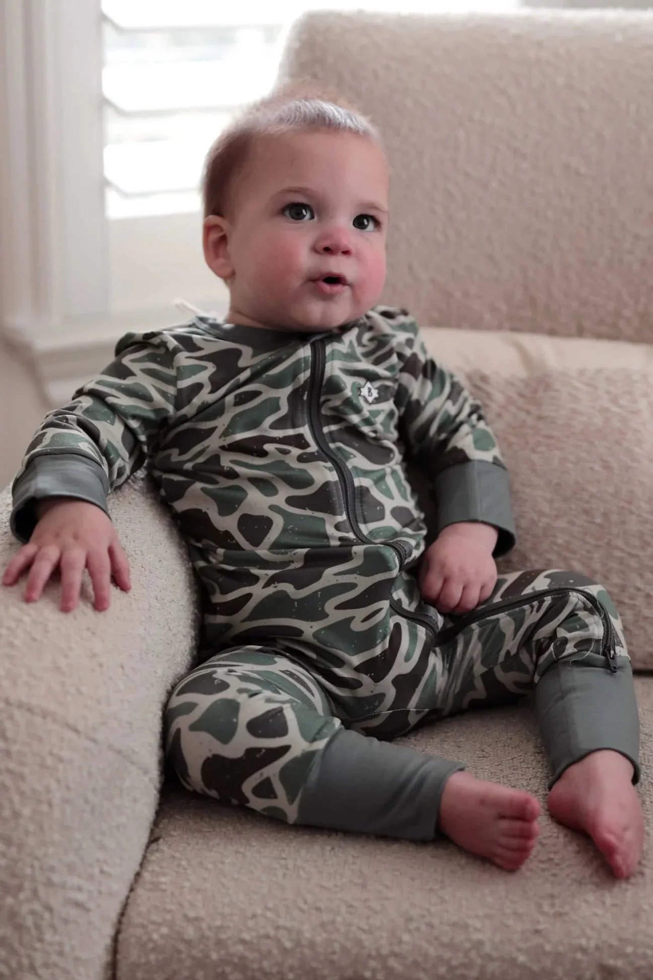 Burlebo Retro Duck Camo Baby Full Zip