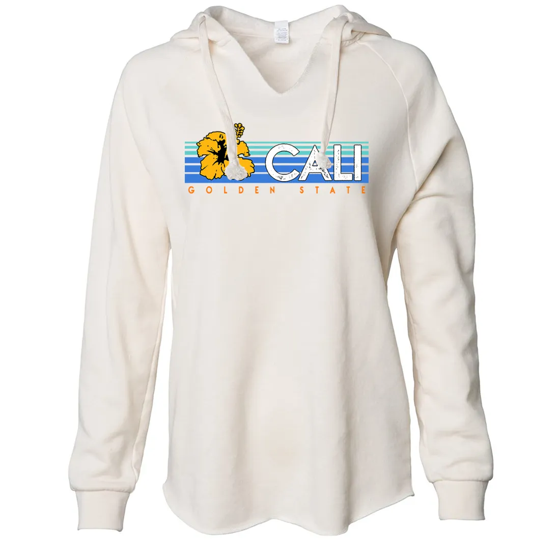 Cali Golden State Hibiscus Women's Soft Hooded Pullover