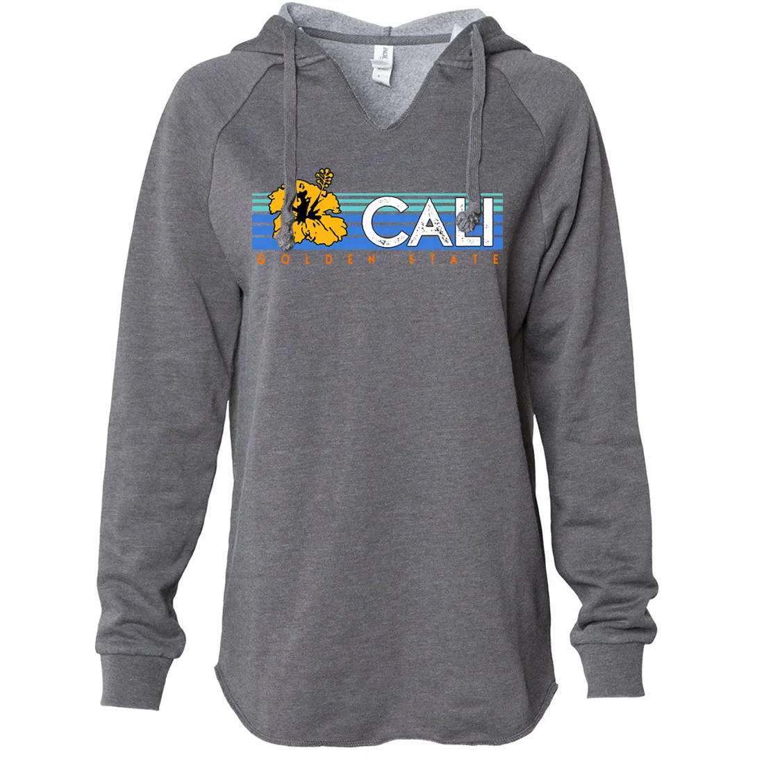 Cali Golden State Hibiscus Women's Soft Hooded Pullover