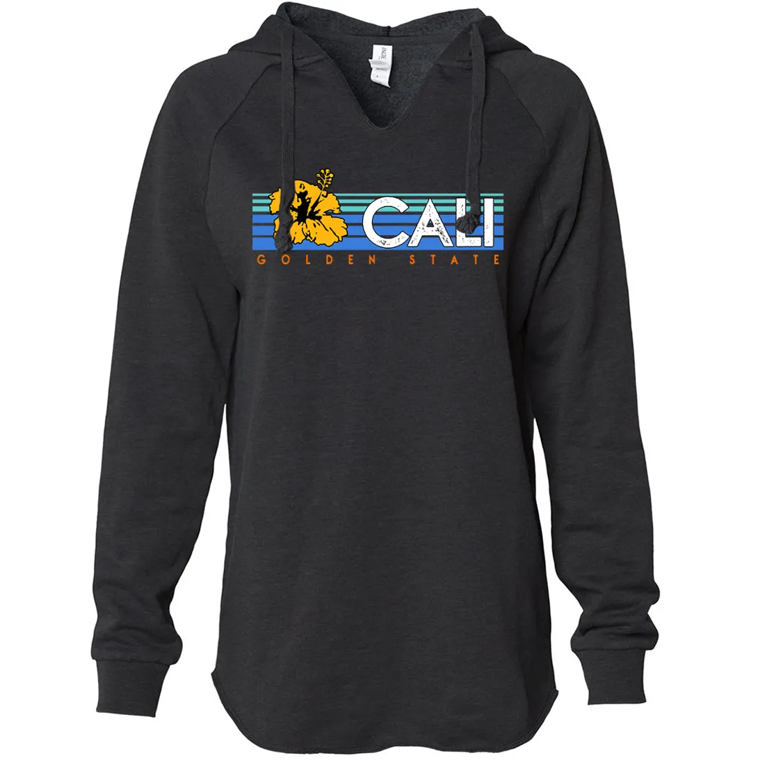 Cali Golden State Hibiscus Women's Soft Hooded Pullover