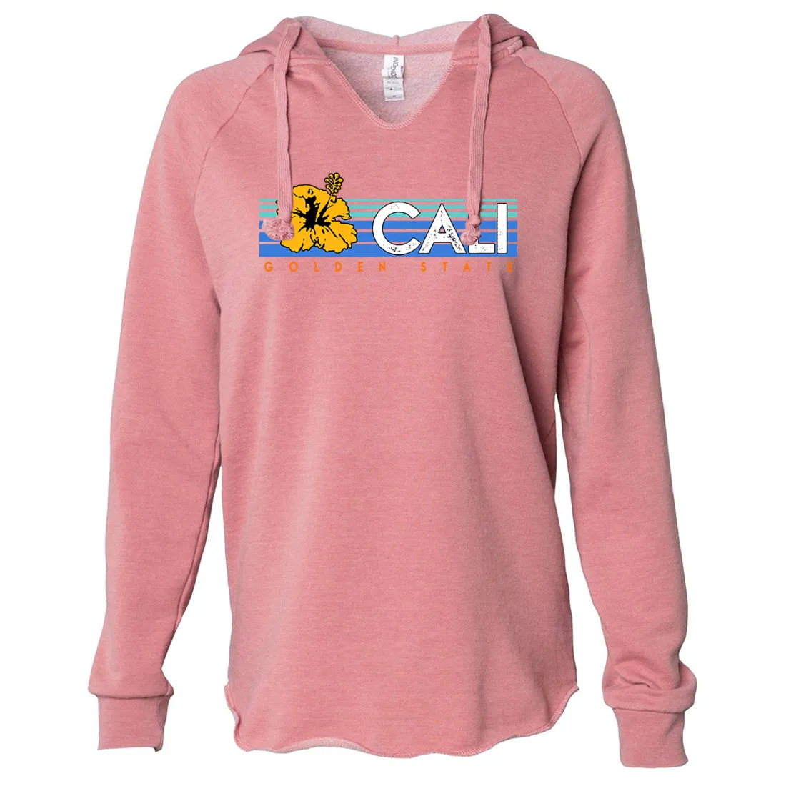 Cali Golden State Hibiscus Women's Soft Hooded Pullover