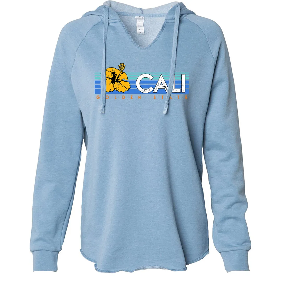 Cali Golden State Hibiscus Women's Soft Hooded Pullover