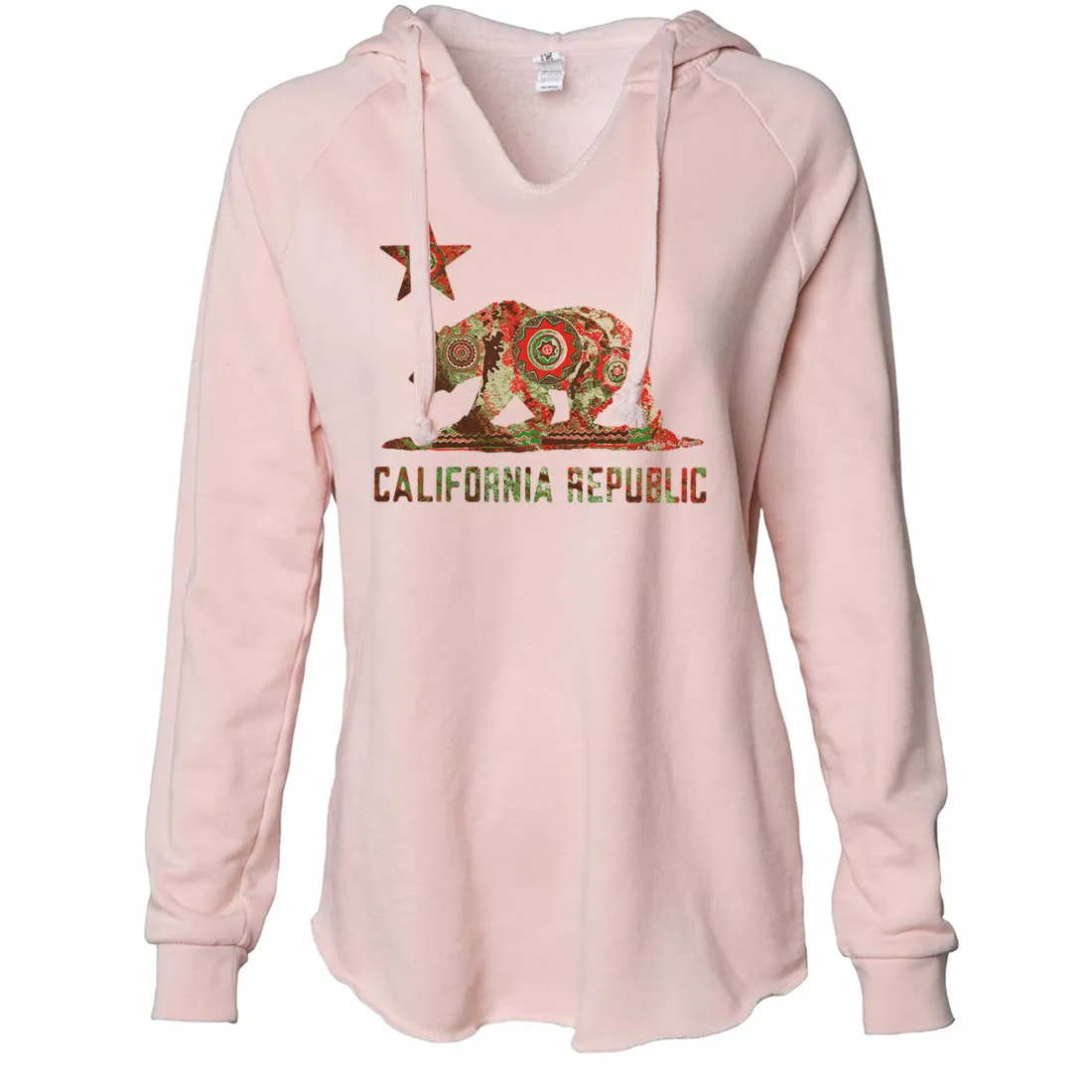 California Chumash Mandala Bear Women's Soft Hooded Pullover