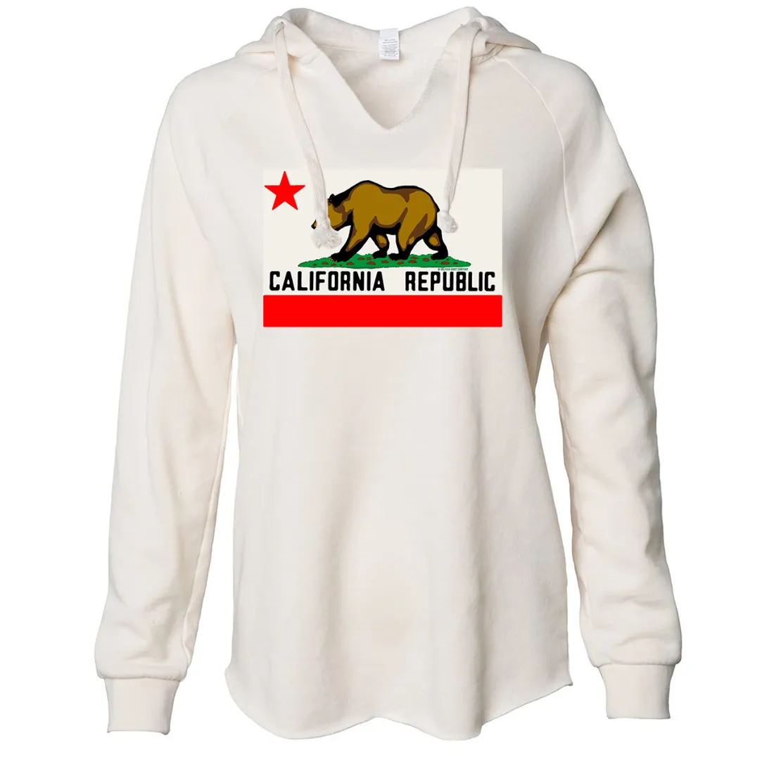 California Republic Original Bear Flag Women's Soft Hooded Pullover