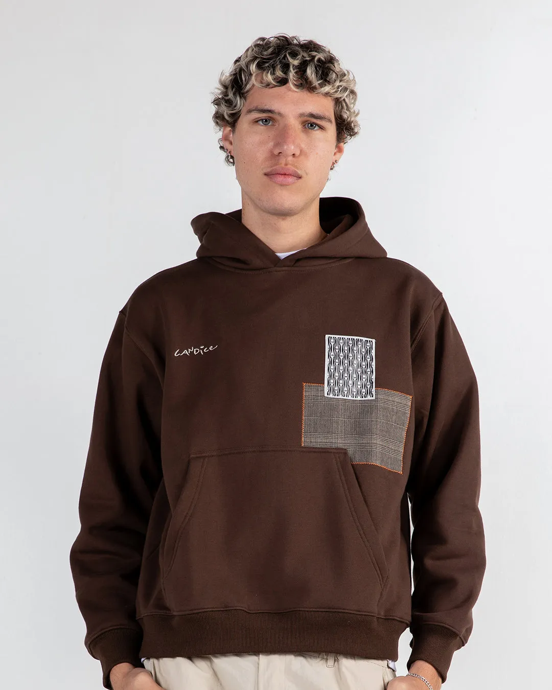 Candice - Illusions Hooded Sweater - Brown