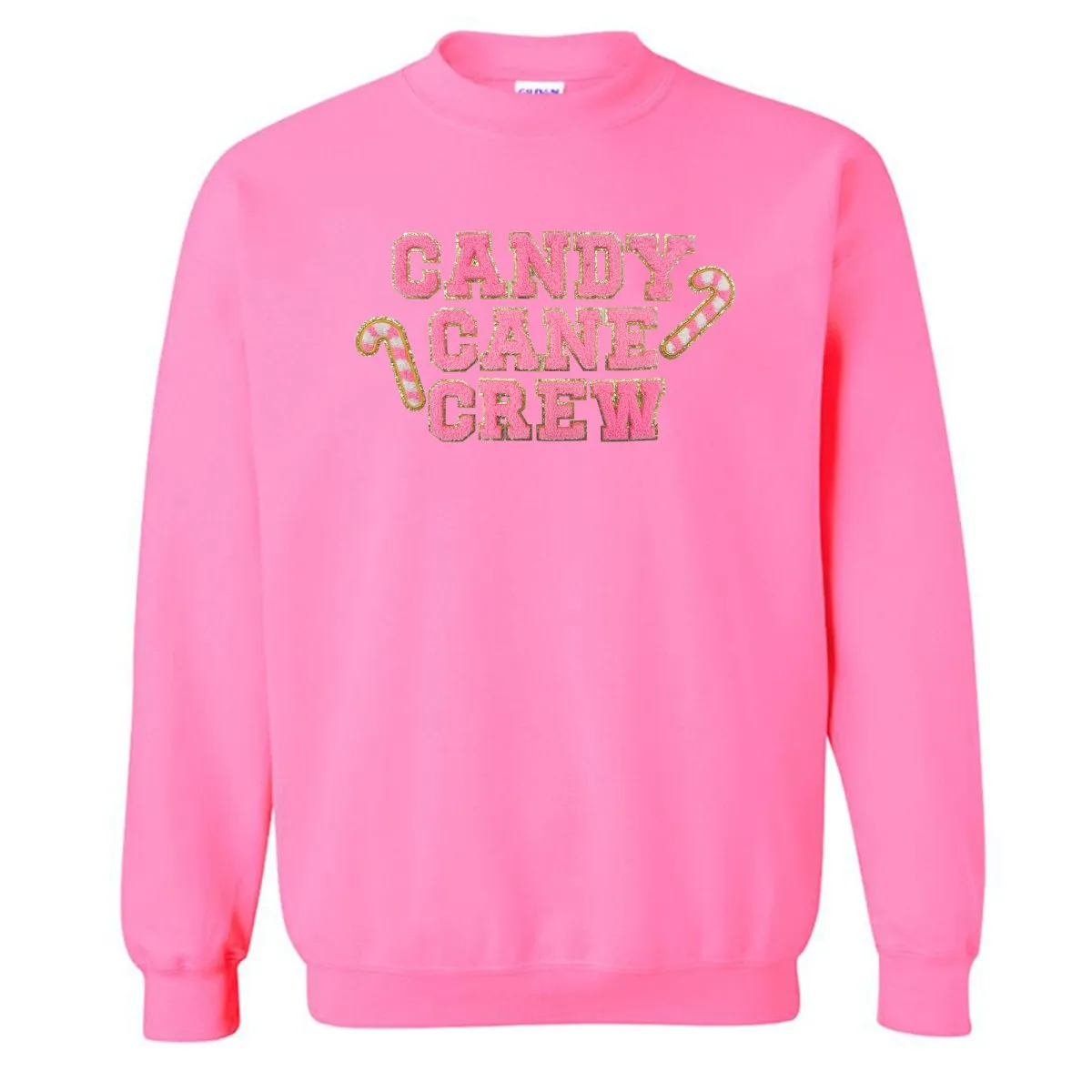 'Candy Cane Crew' Letter Patch Crewneck Sweatshirt