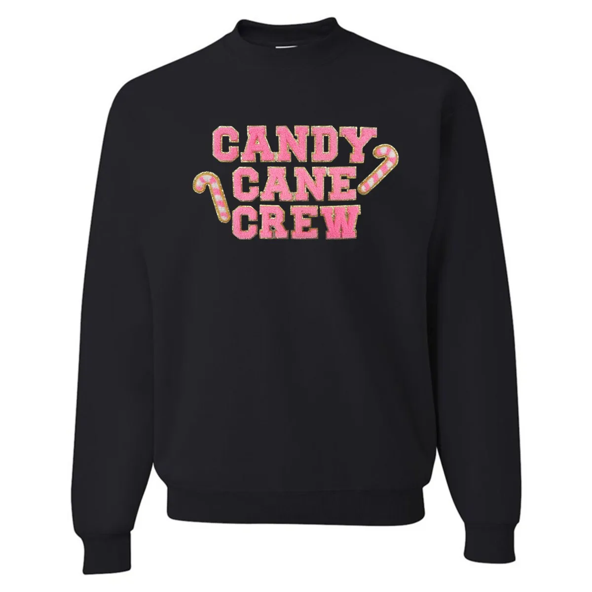 'Candy Cane Crew' Letter Patch Crewneck Sweatshirt