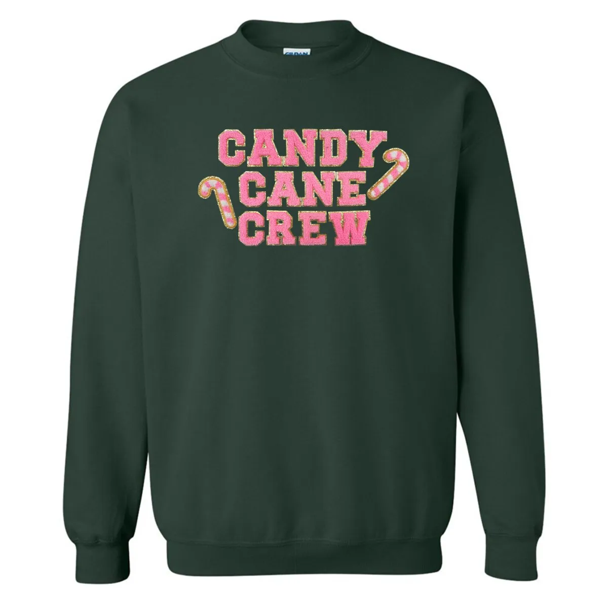 'Candy Cane Crew' Letter Patch Crewneck Sweatshirt