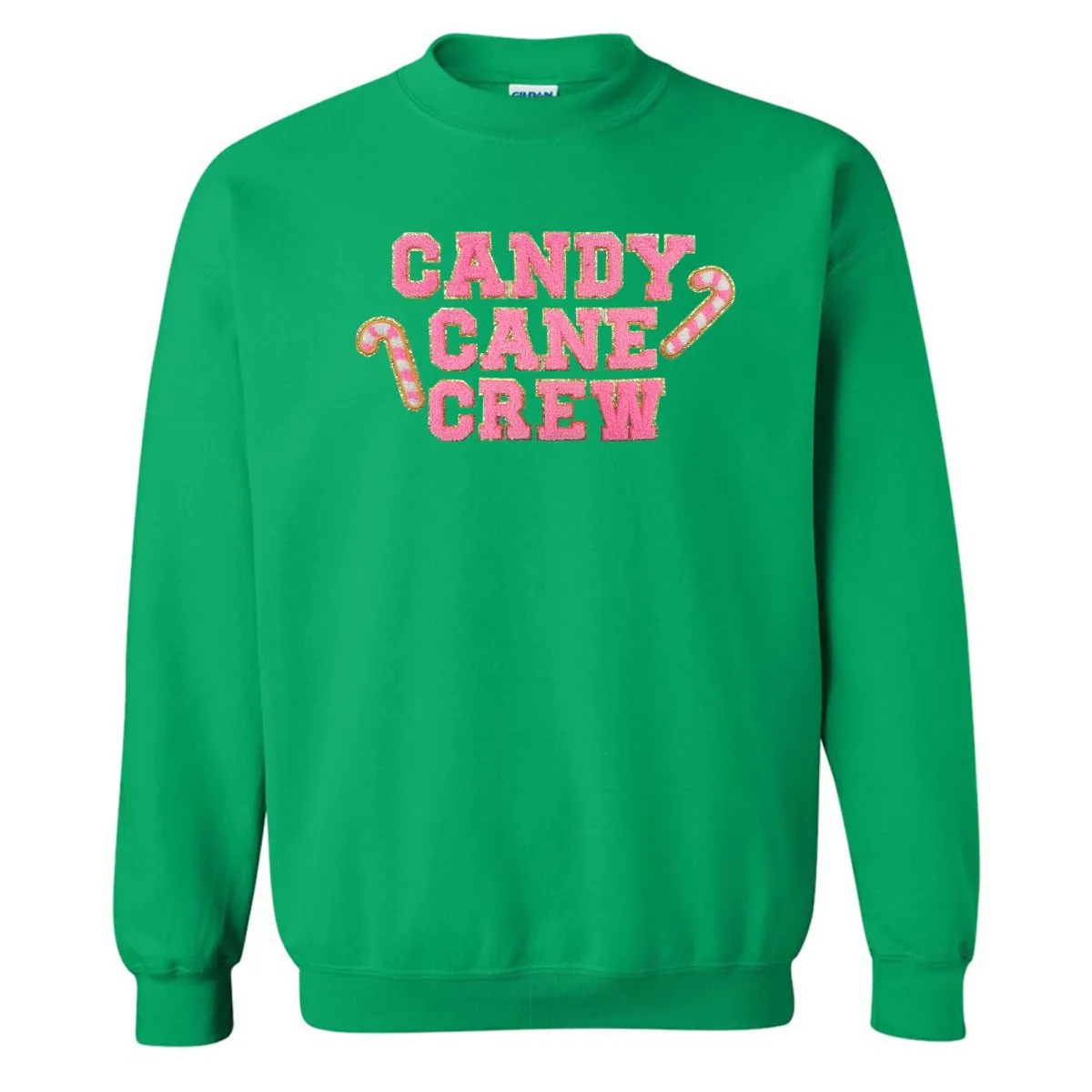 'Candy Cane Crew' Letter Patch Crewneck Sweatshirt